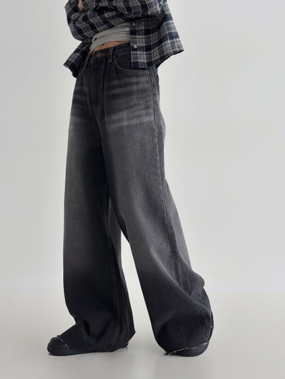 寬鬆微喇叭牛仔褲