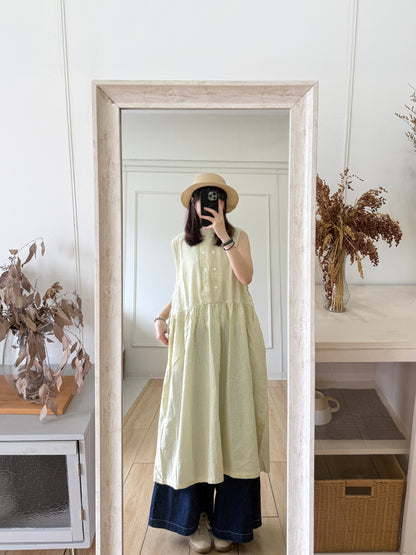 🍋‍🟩Lime button dress