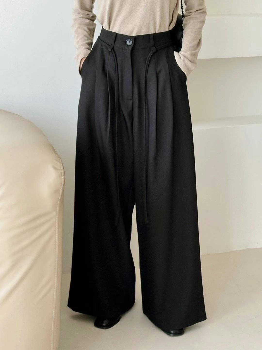 🩰綁帶寬鬆西褲