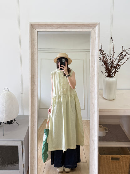 🍋‍🟩Lime button dress