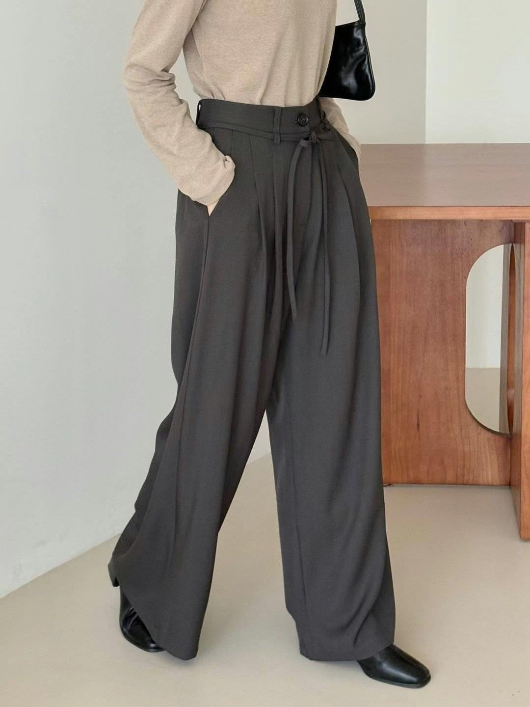 🩰綁帶寬鬆西褲