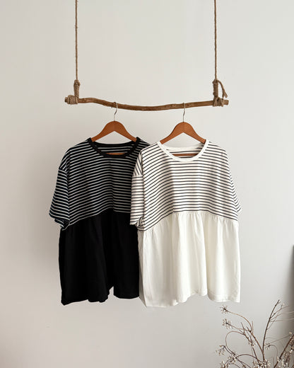 簡約日系間條tee