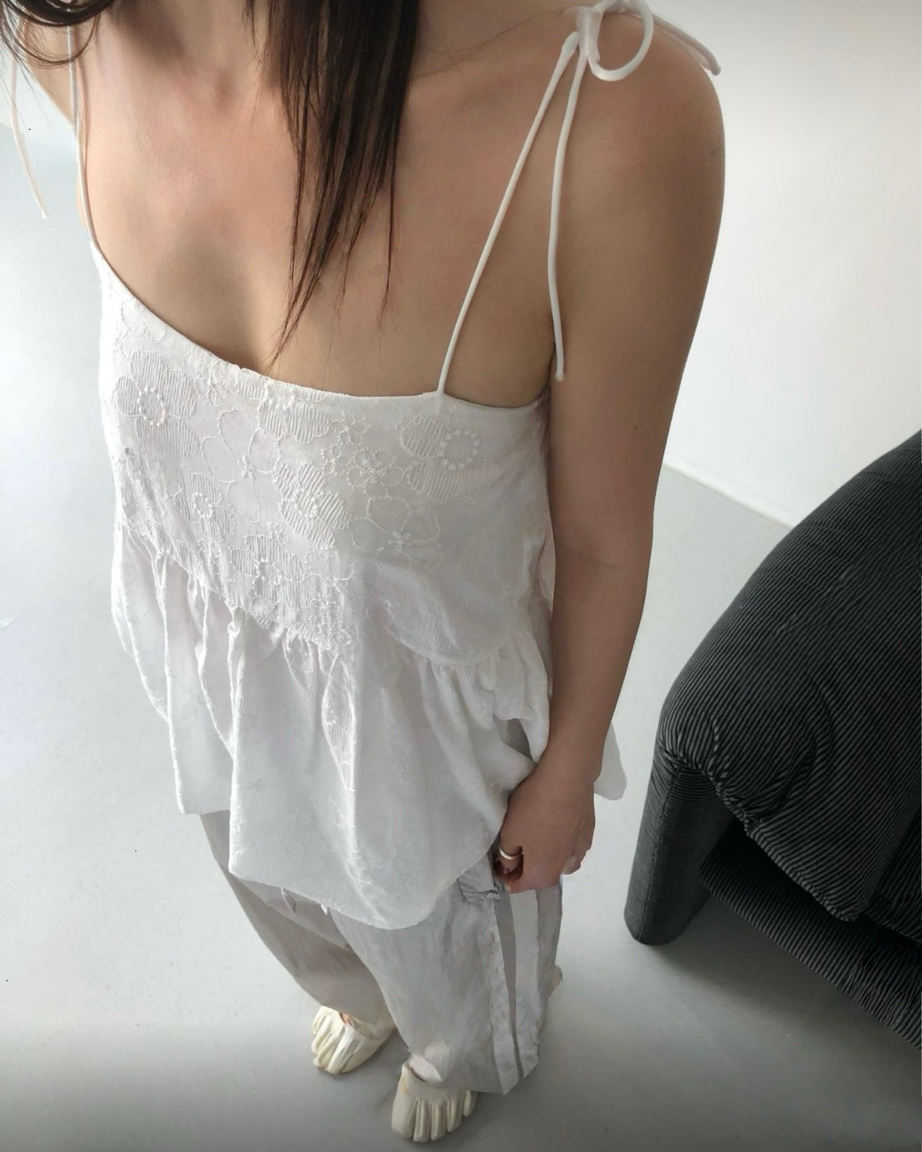 暗花綁帶吊帶