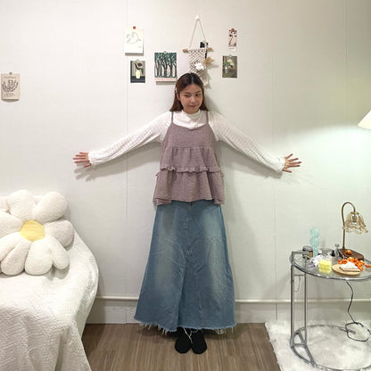 2ways立體暗紋ruffle outer