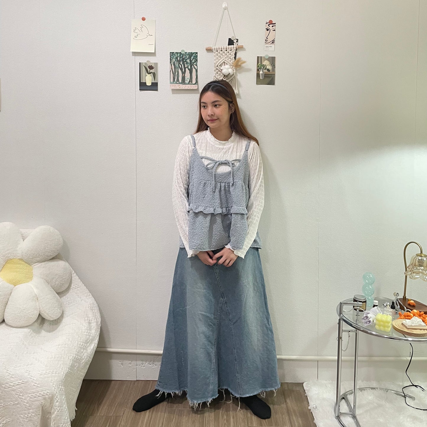 2ways立體暗紋ruffle outer