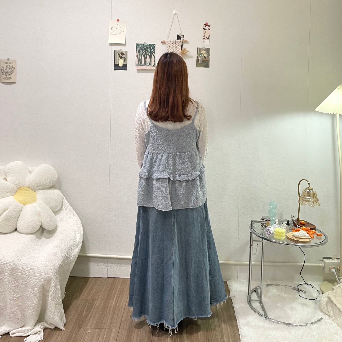 2ways立體暗紋ruffle outer