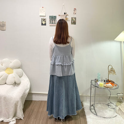 2ways立體暗紋ruffle outer