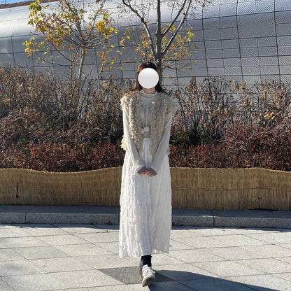 仙氣皺皺直筒裙