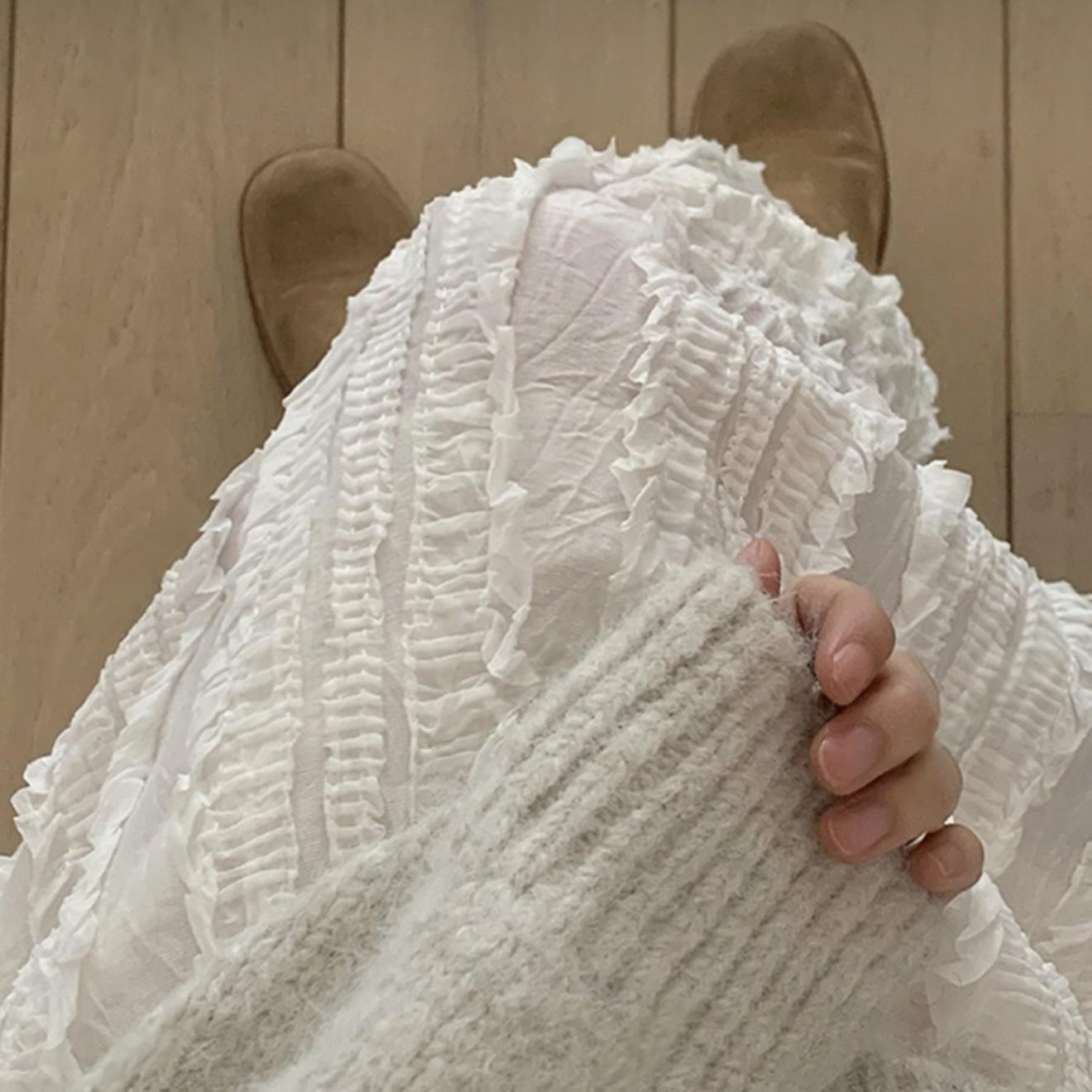 仙氣皺皺直筒裙