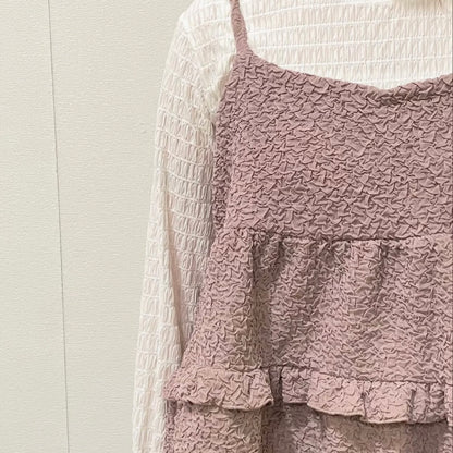 2ways立體暗紋ruffle outer