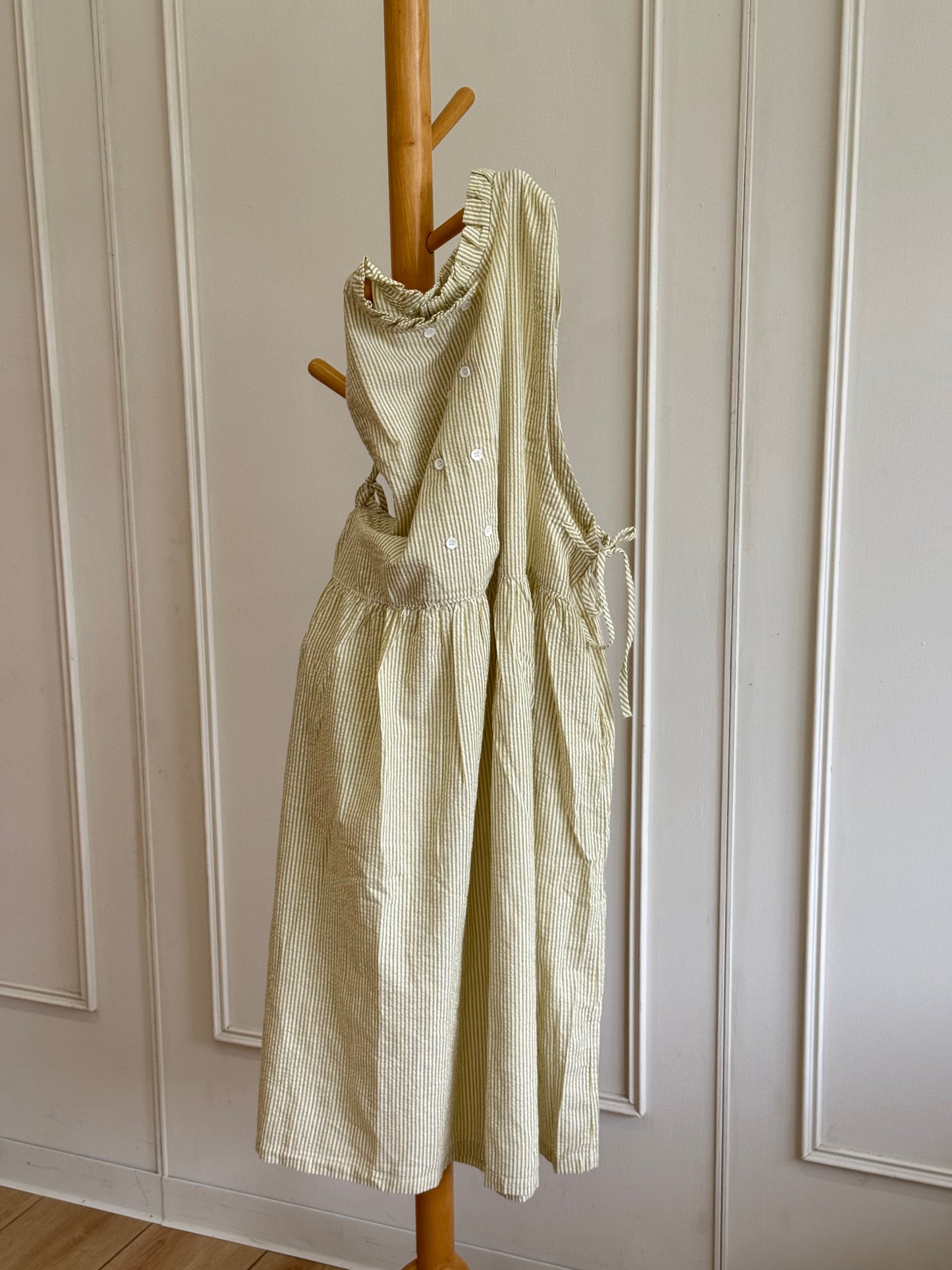 🍋‍🟩Lime button dress