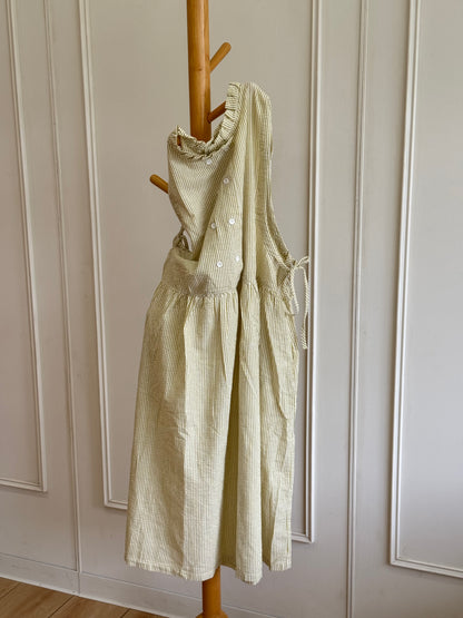 🍋‍🟩Lime button dress