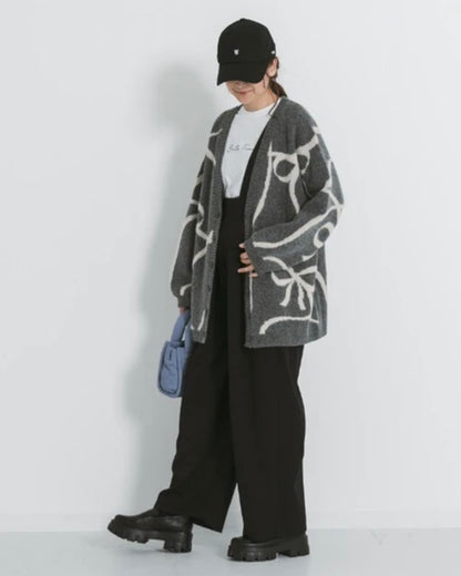 cool ribbon knit cardigan