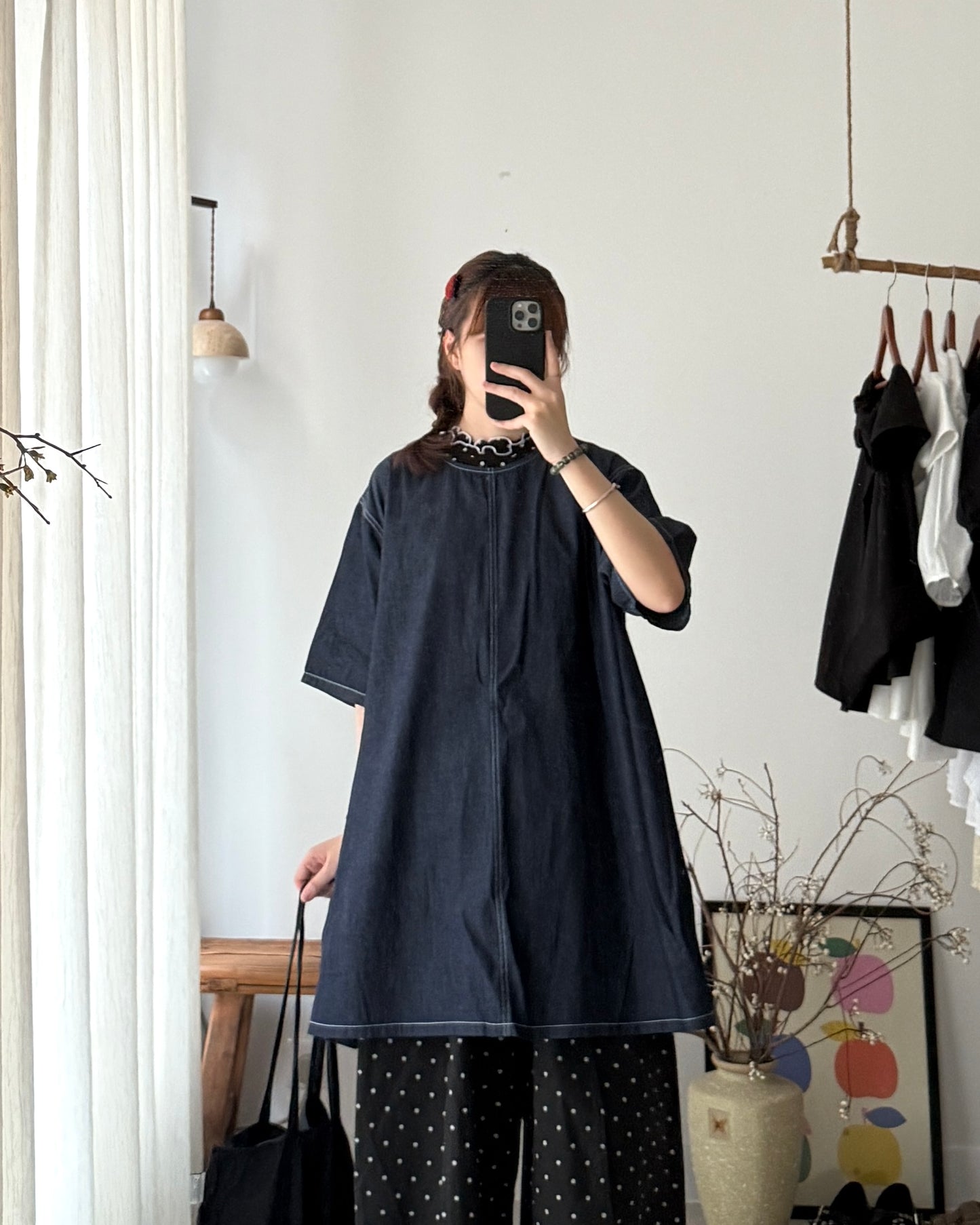 Denim-look A-Line tee