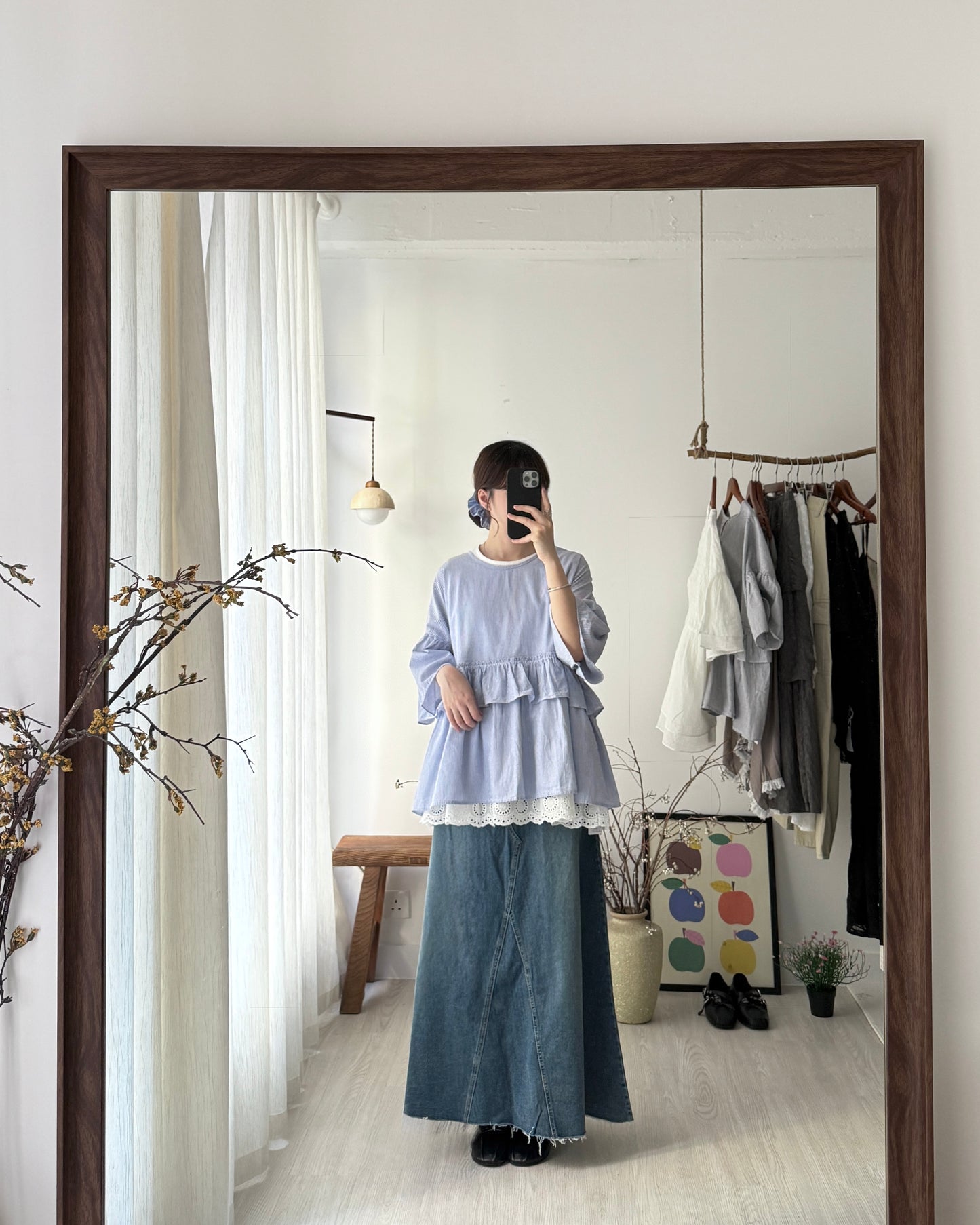 Step ruffle blouse
