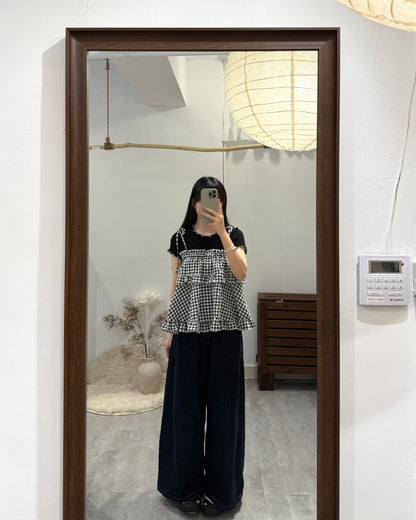 🧺QQ格仔綁帶vest