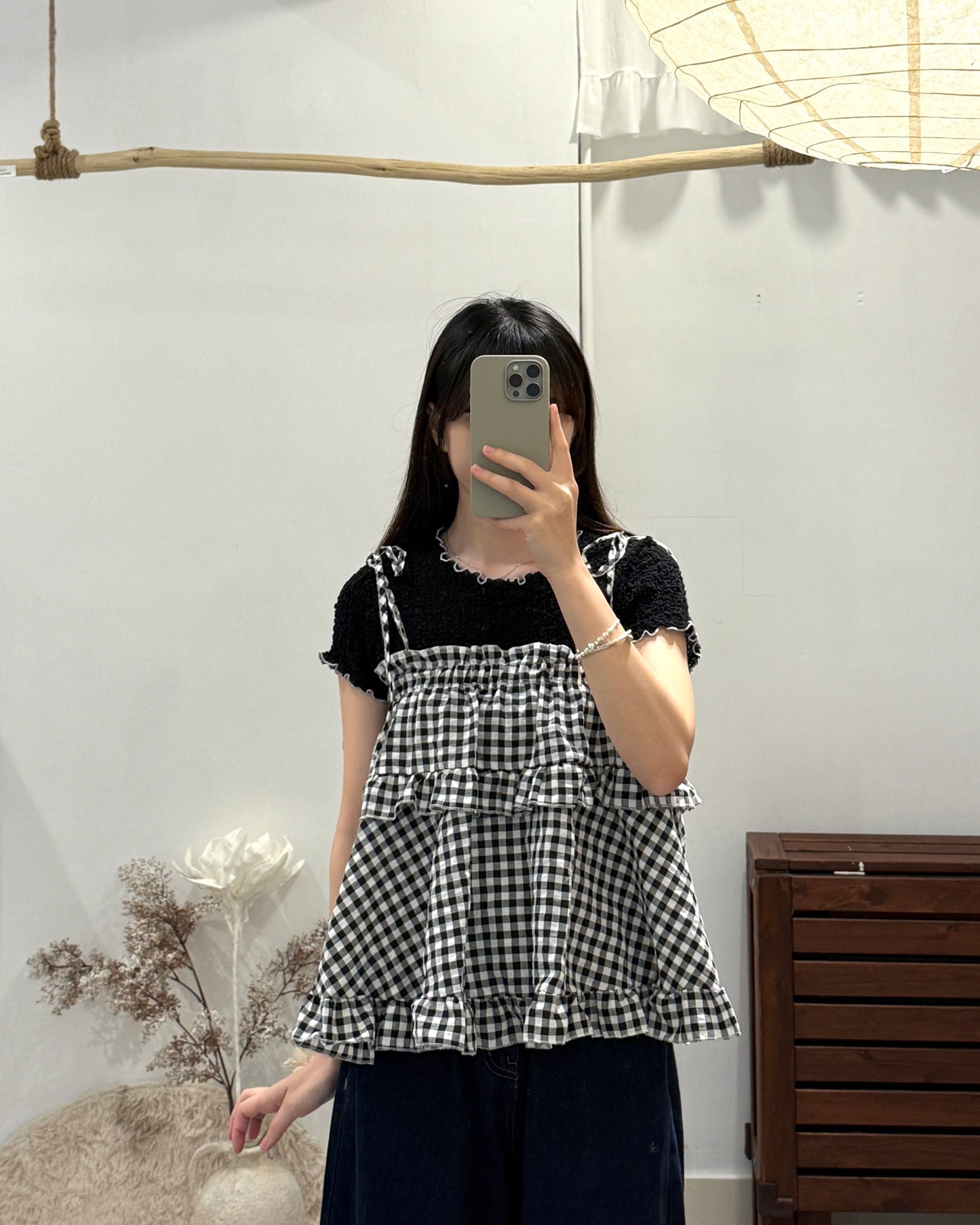 🧺QQ格仔綁帶vest