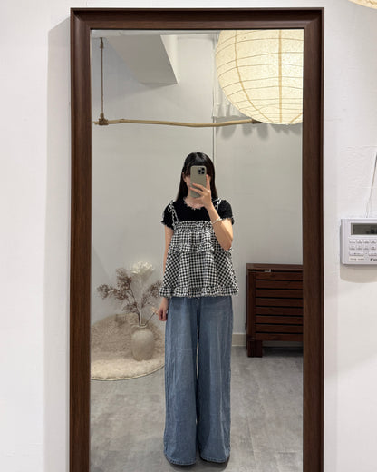 🧺QQ格仔綁帶vest