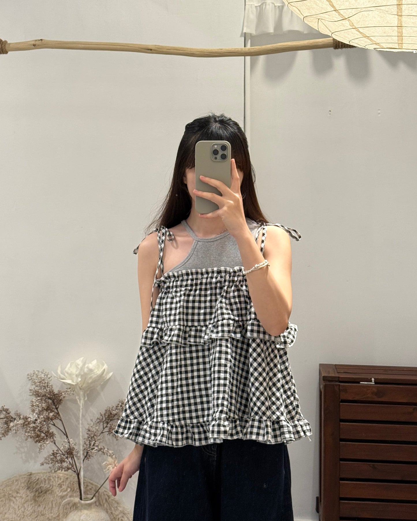 🧺QQ格仔綁帶vest