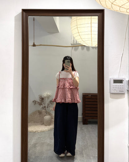 🧺QQ格仔綁帶vest