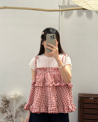 🧺QQ格仔綁帶vest