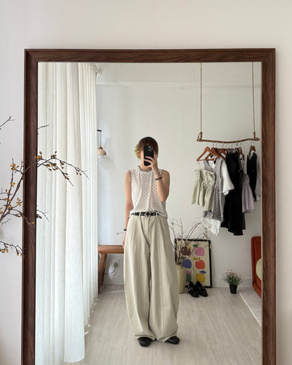 小花ruffle邊背心