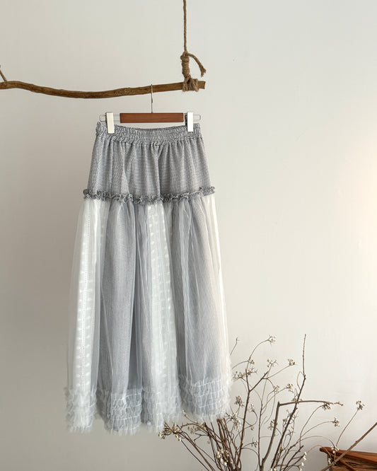 Contrast mesh skirt