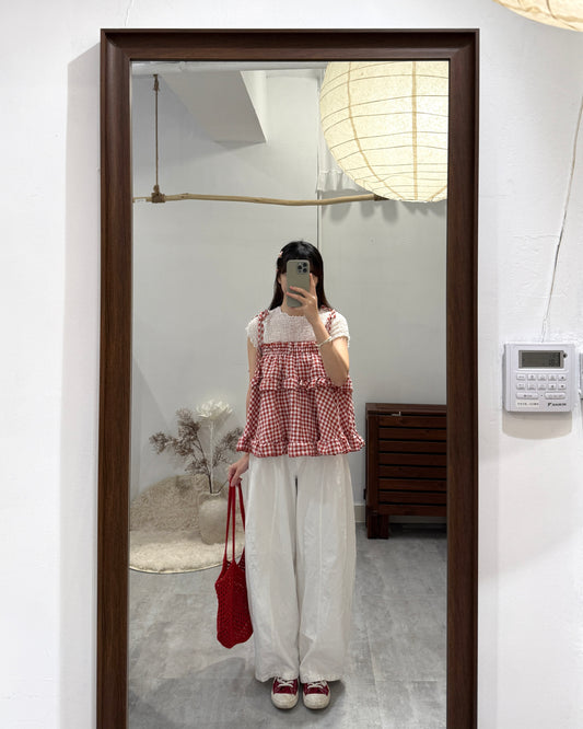 🧺QQ格仔綁帶vest