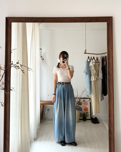 玻璃感皺皺tee