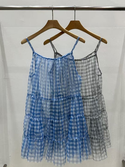 透紗格仔吊帶layer