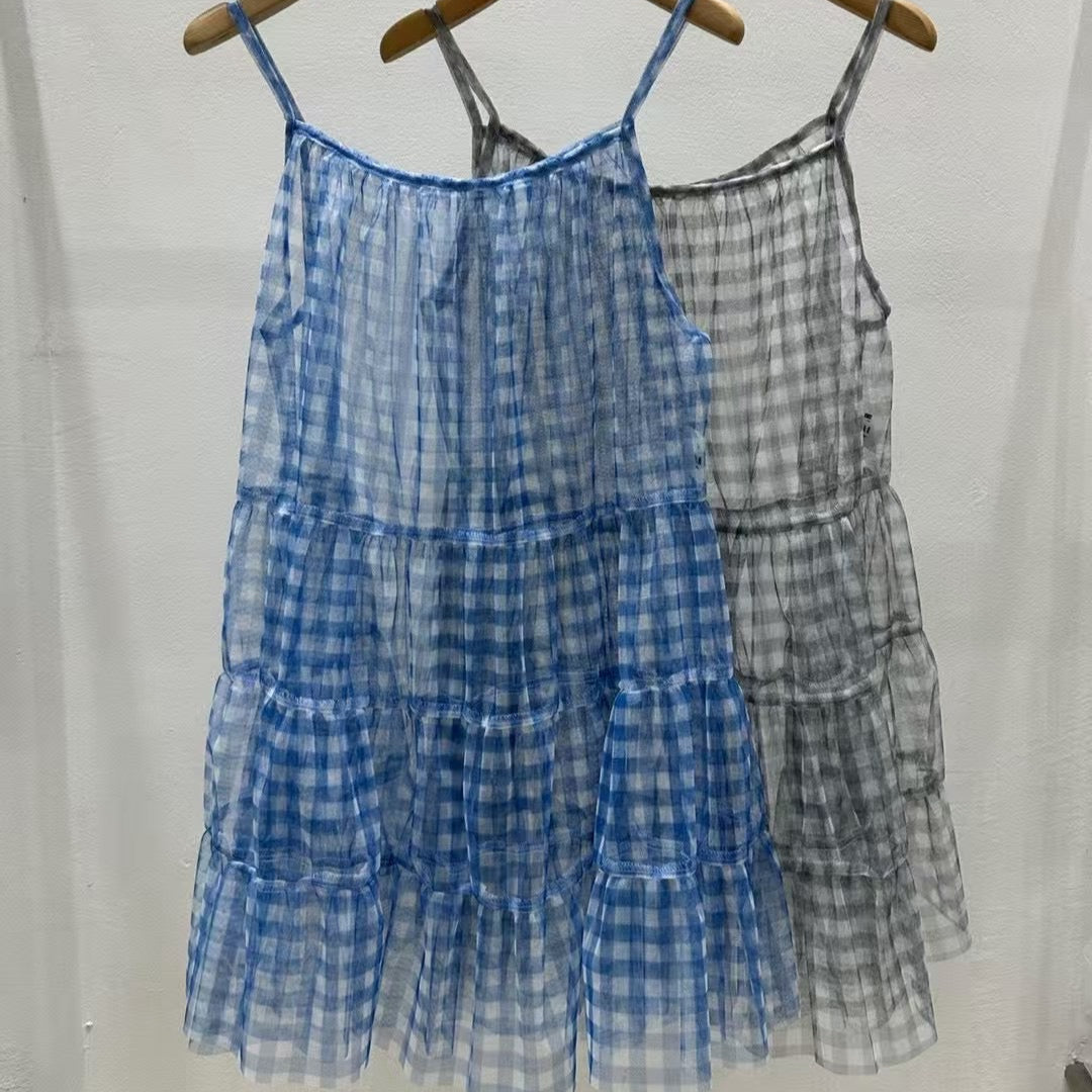 透紗格仔吊帶layer