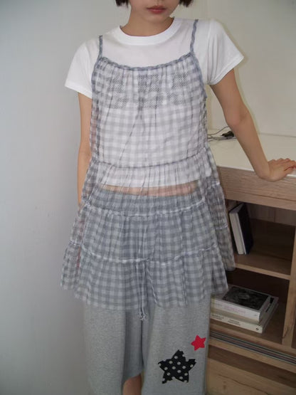 透紗格仔吊帶layer