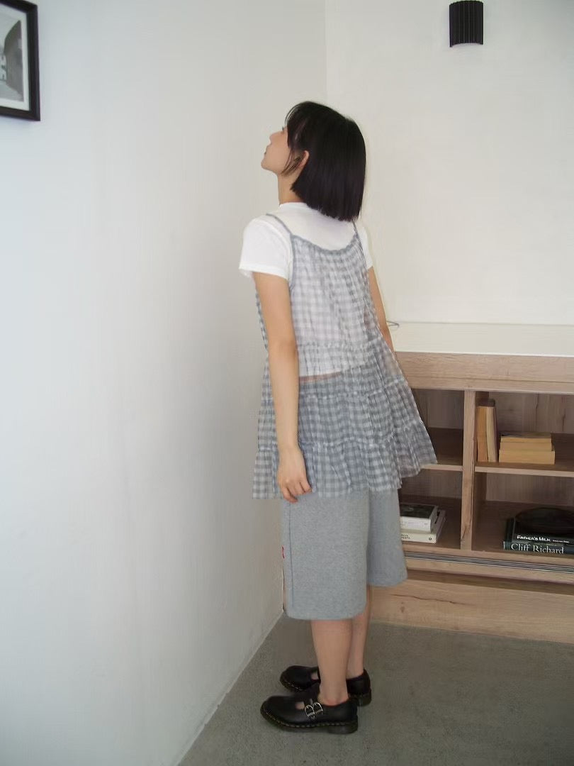 透紗格仔吊帶layer