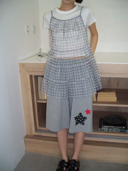 透紗格仔吊帶layer