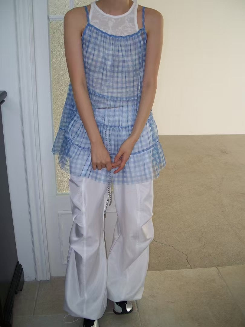 透紗格仔吊帶layer