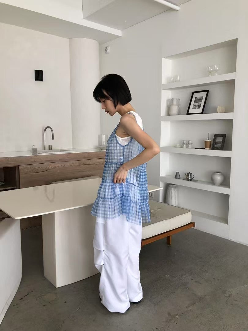 透紗格仔吊帶layer