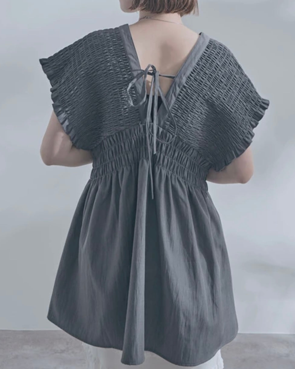 Butterfly shirring top εїз