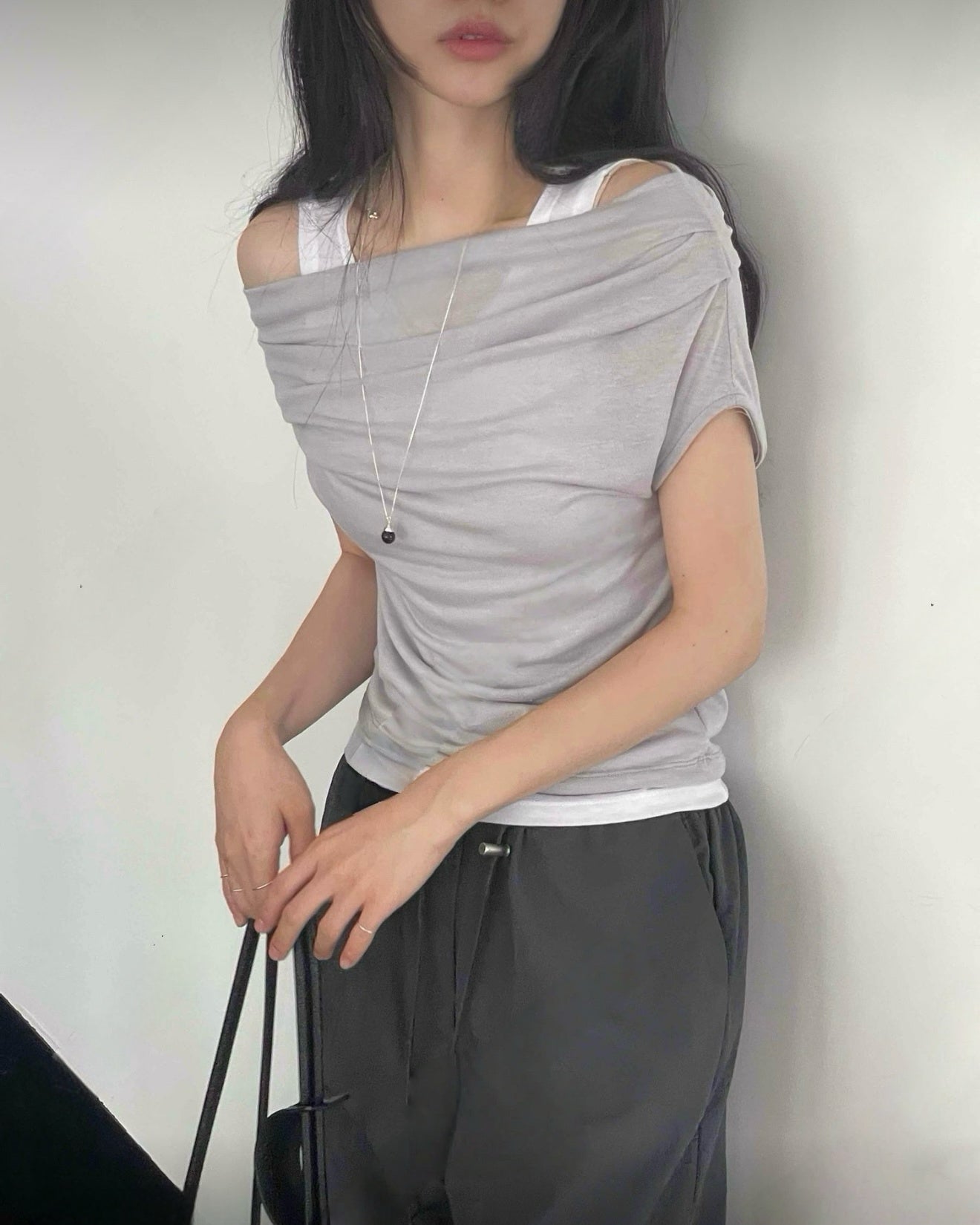 韓系皺摺假兩件