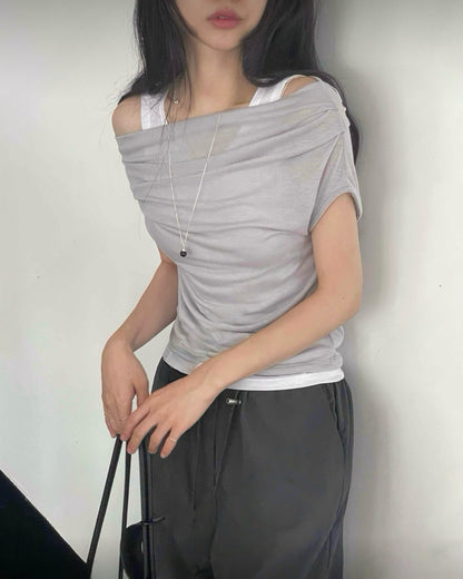 韓系皺摺假兩件