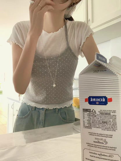 波點掛脖bra top