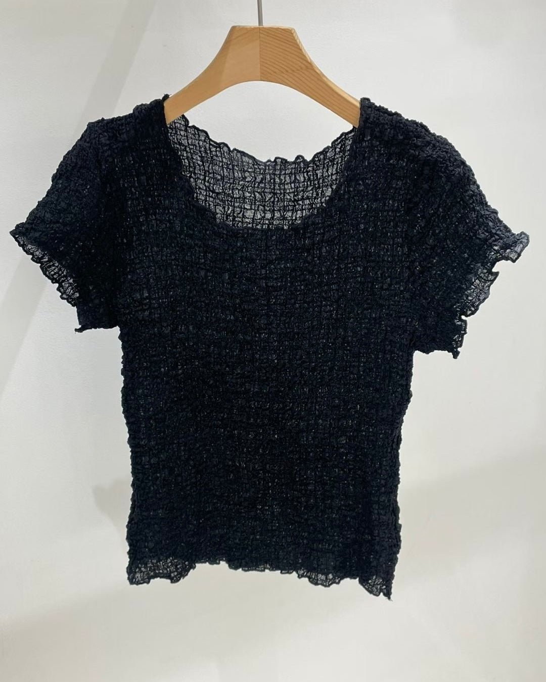 玻璃感皺皺tee