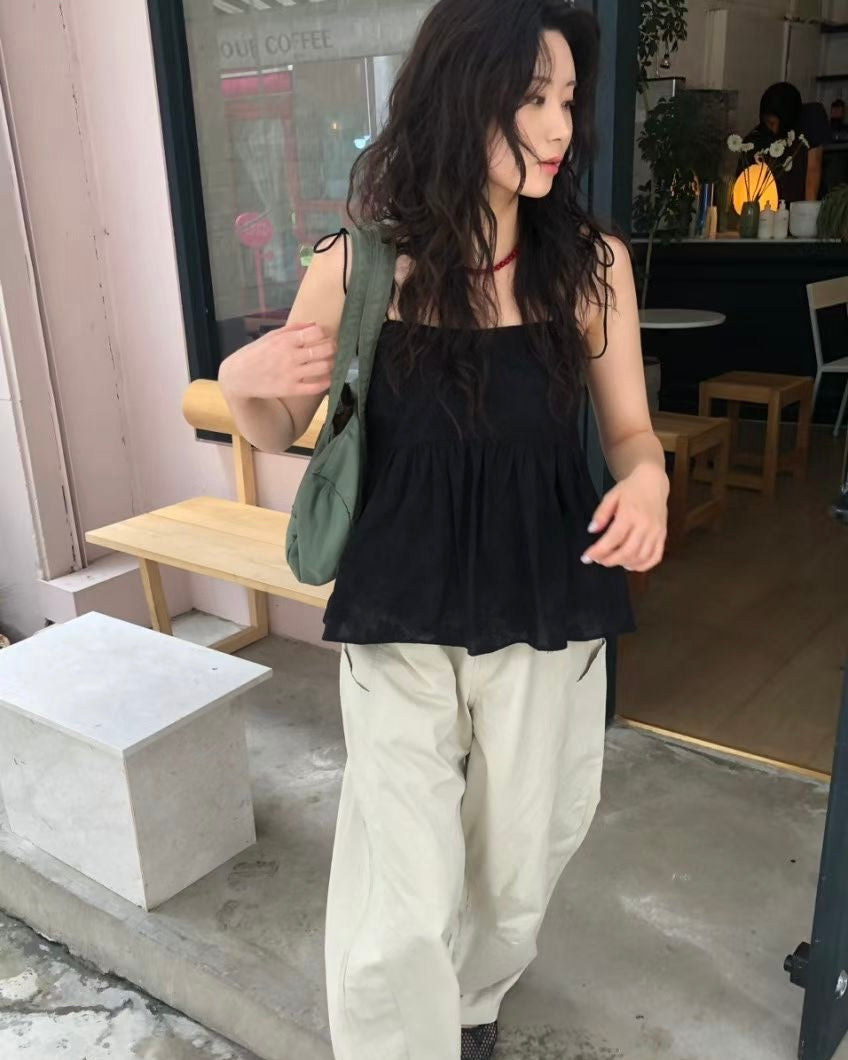 暗花綁帶吊帶