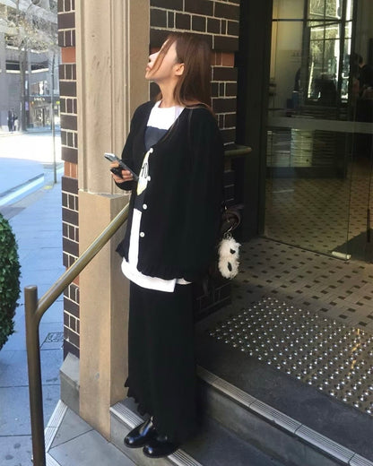 Tofu button cardigan