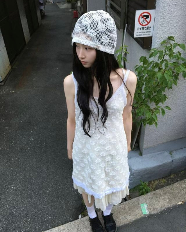 Floral mesh hat